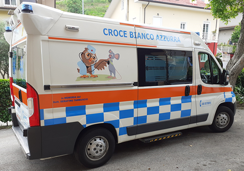 Ambulances service Light Blue and White Cross